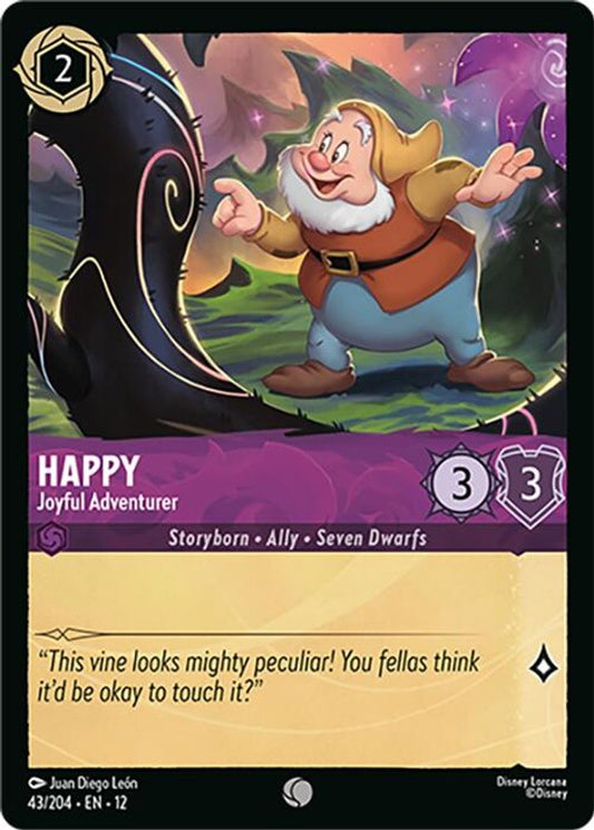 Happy - Joyful Adventurer - 43/204 - - WILDS UNKNOWN - Lorcana - | LAA02-68