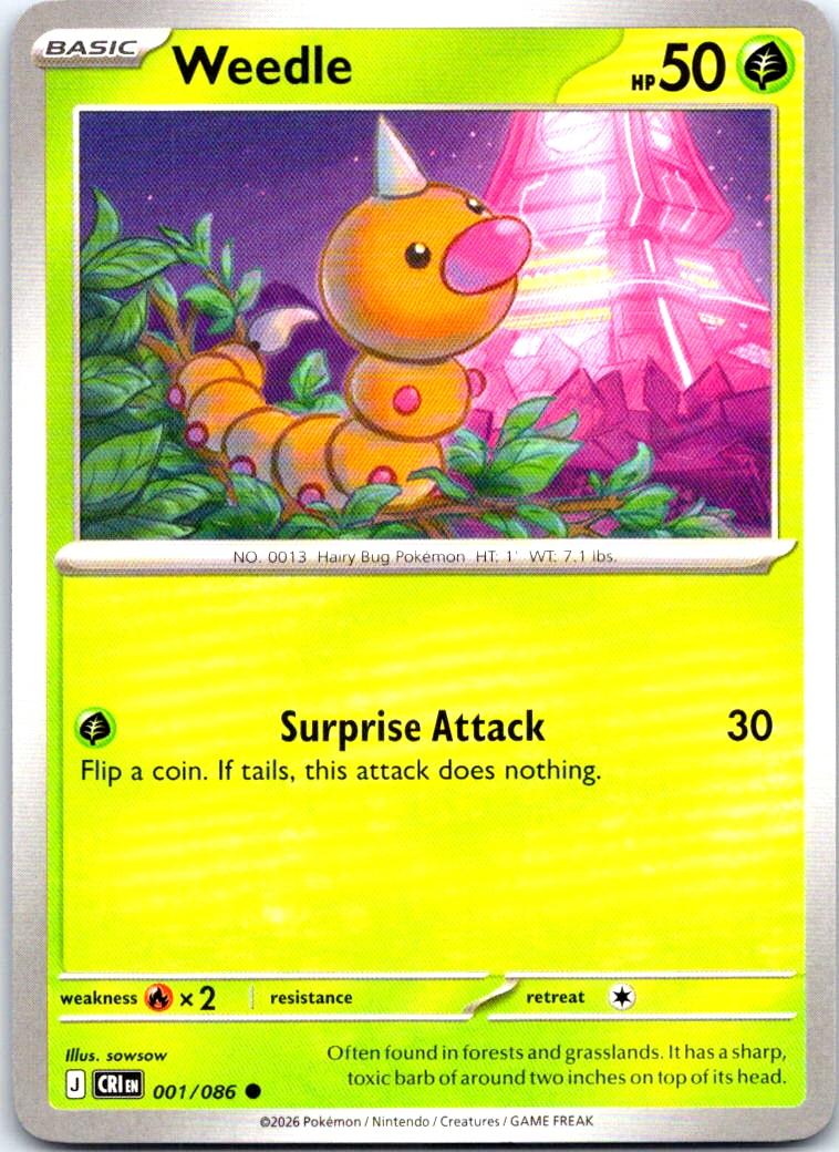 Weedle - 001/086 - - CHAOS RISING - Pokemon - Common | AB19-36