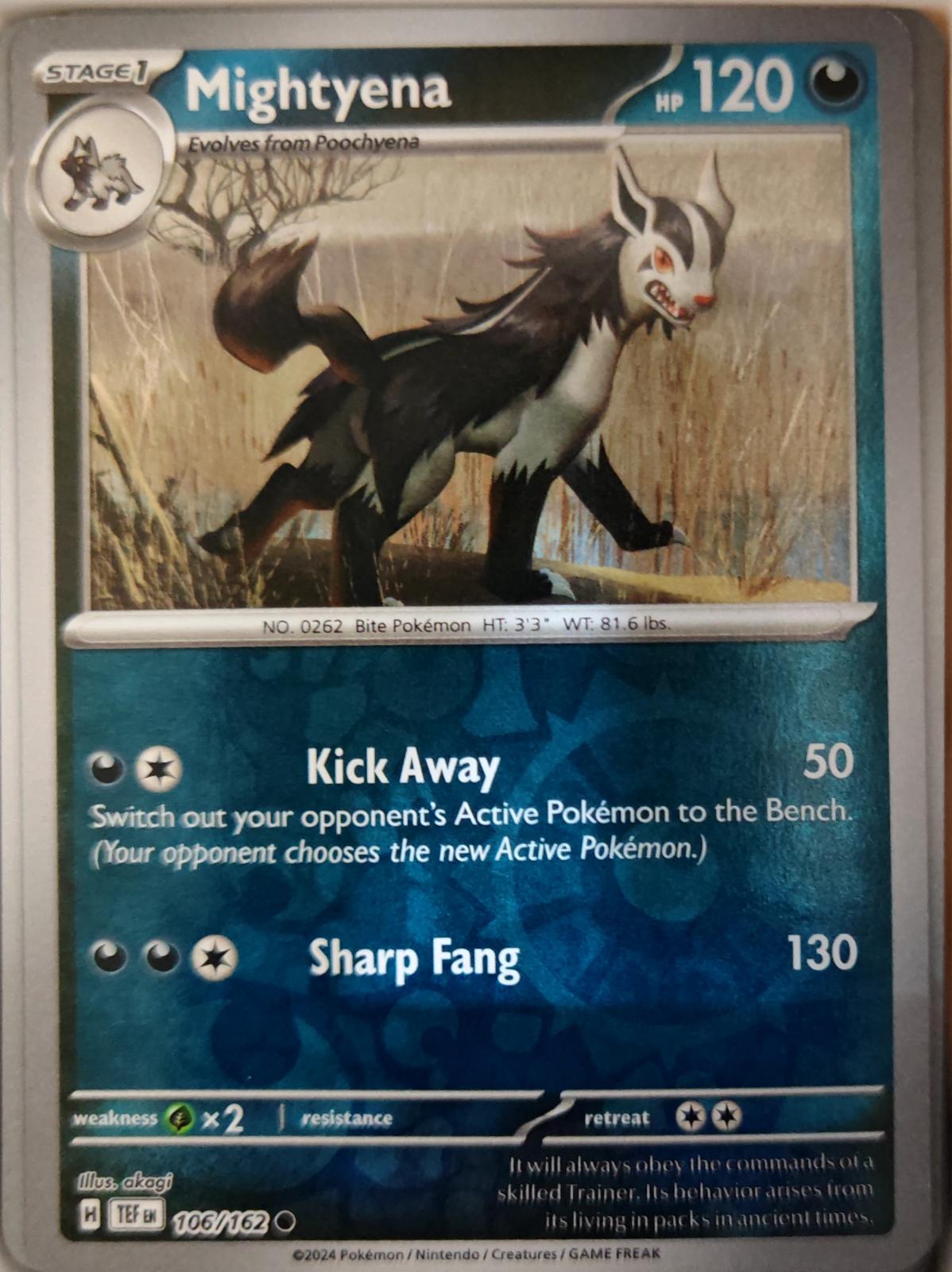 Mightyena - 106/162 - Reverse Holo - TEMPORAL FORCES - Pokemon - | AA18-72