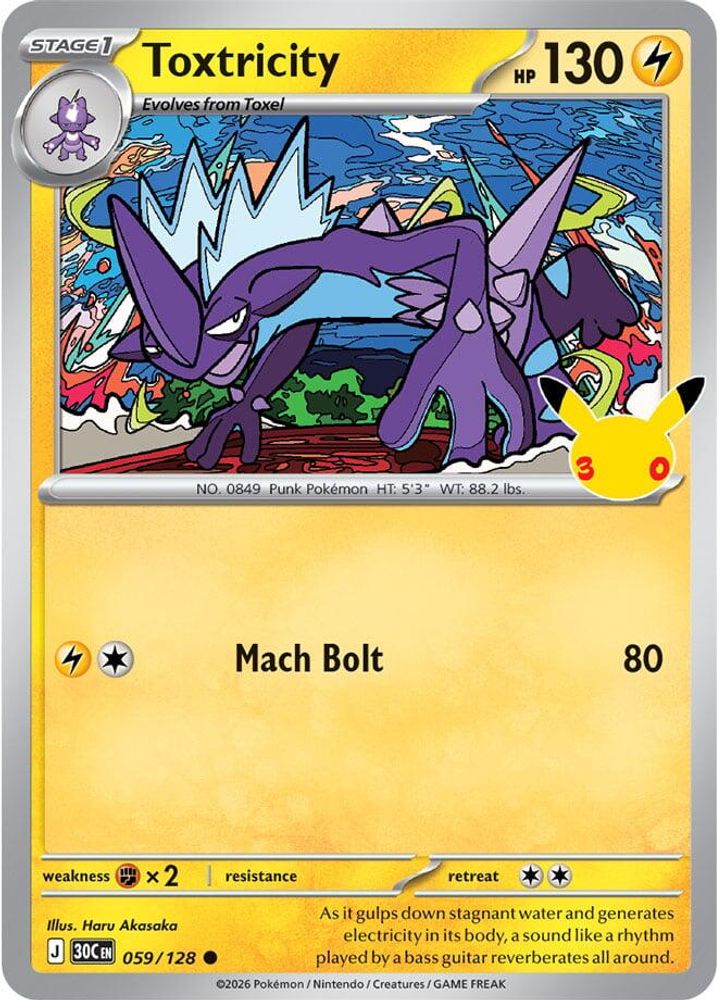 Toxtricity - 059/128 - Holo - ME: 30TH CELEBRATION - Pokemon - Common | AA94-32