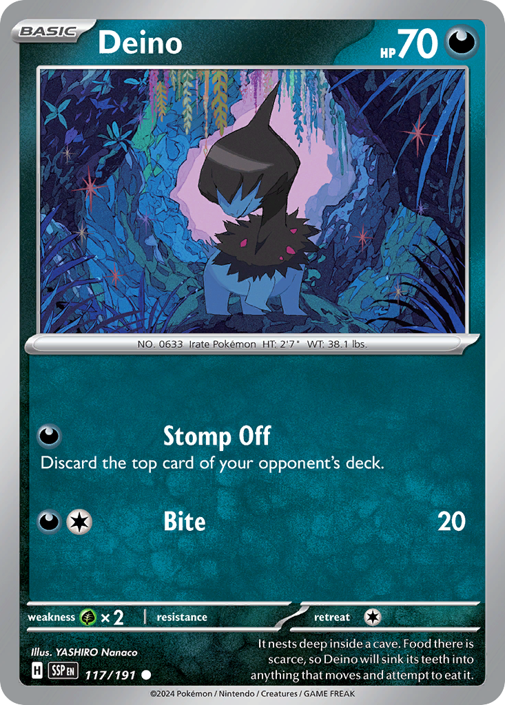 Deino - 117/191 - - SURGING SPARKS - Pokemon - Common | AA48-55