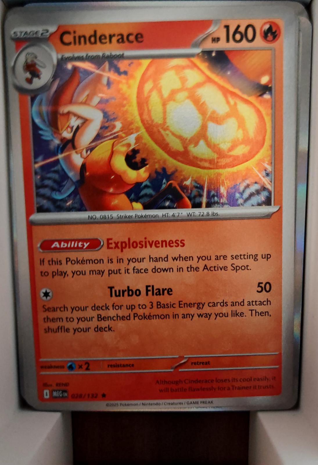 Cinderace - 028/132 - Holo - MEGA EVOLUTION - Pokemon - Rare | AA55-35