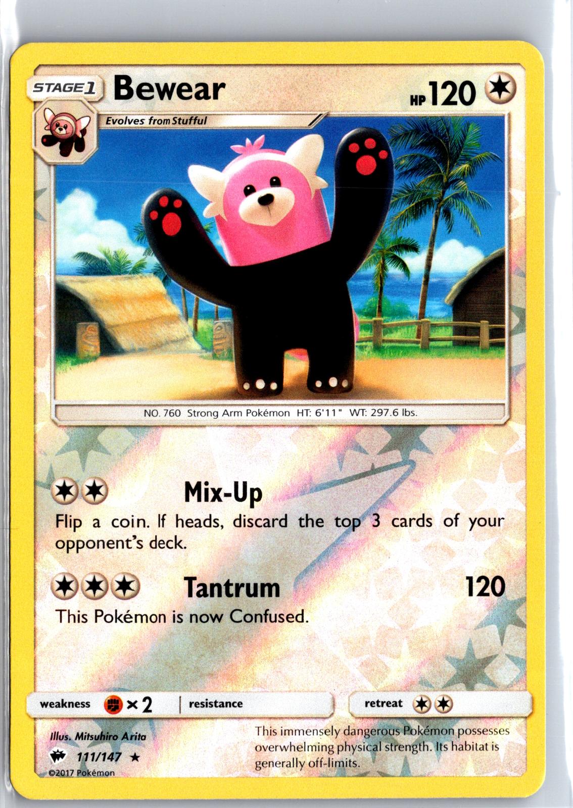 Bewear - 111/147 - Reverse Holo - BURNING SHADOWS - Pokemon - Rare | AA115-17
