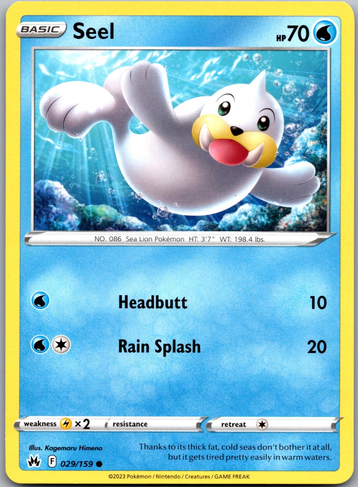 Seel - 029/159 - - CROWN ZENITH - Pokemon - Common | AA92-36