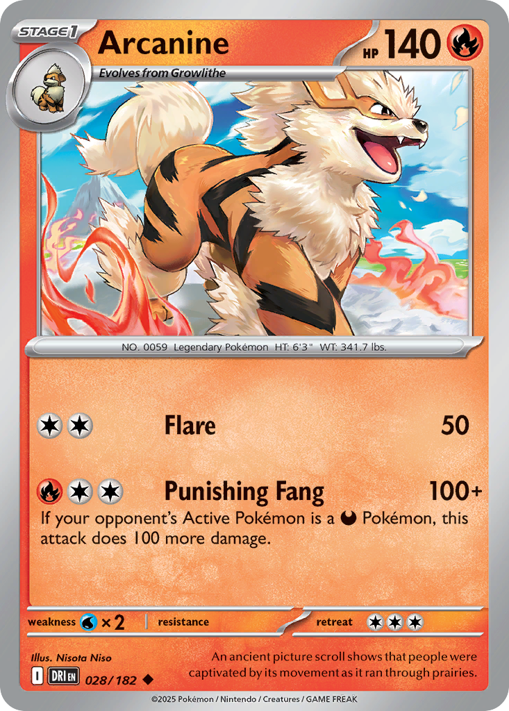 Arcanine - 028/182 - - DESTINED RIVALS - Pokemon - Uncommon | AA51-41
