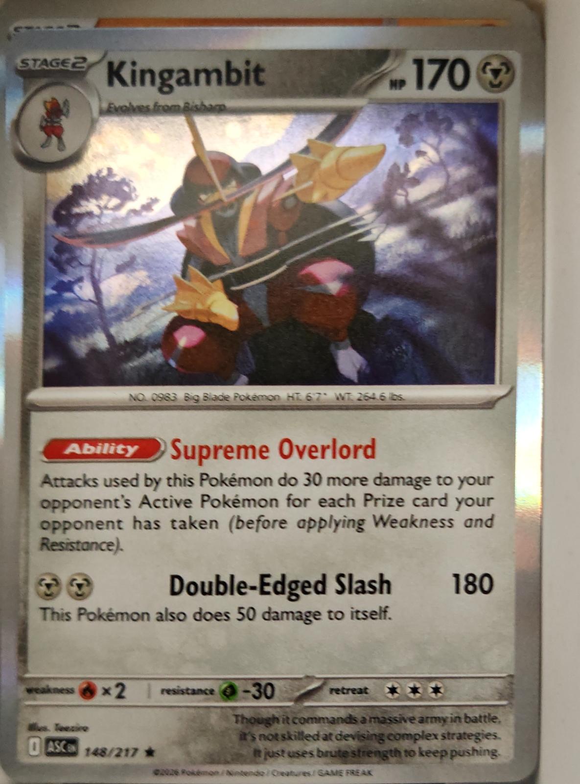 Kingambit - 148/217 - Holo - ASCENDED HEROES - Pokemon - Rare | AA13-13