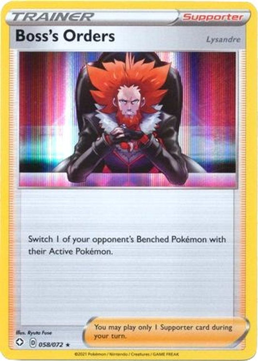 Boss's Orders - 58/072 - - DECK EXCLUSIVES - Pokemon - Holo Rare | AA40-64