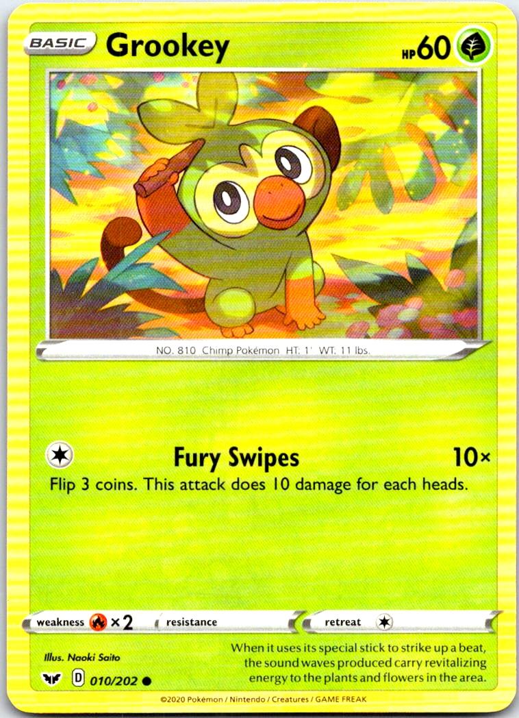 Grookey - 010/202 - - SWORD & SHIELD - Pokemon - Common | AB72-29
