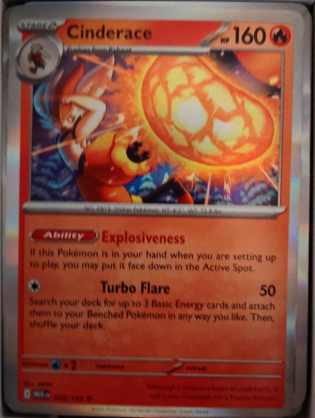 Cinderace - 028/132 - Holo - MEGA EVOLUTION - Pokemon - Rare | AA55-32
