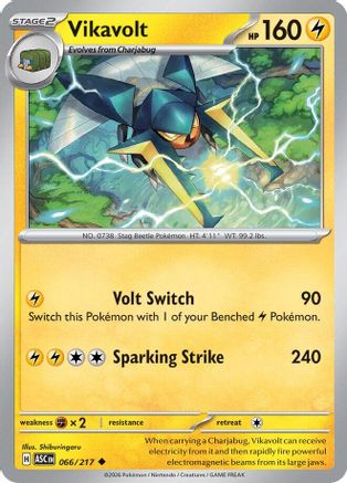 Vikavolt - 066/217 - - ASCENDED HEROES - Pokemon - Uncommon | AA11-71