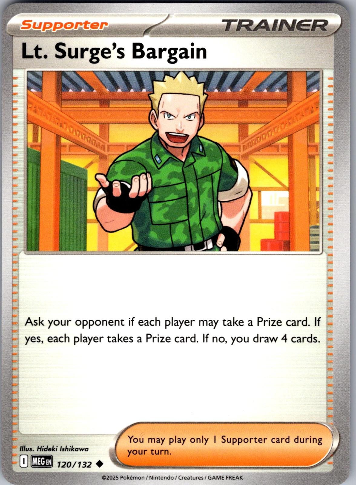 Lt. Surge's Bargain - 120/132 - - MEGA EVOLUTION - Pokemon - Uncommon | AA77-9