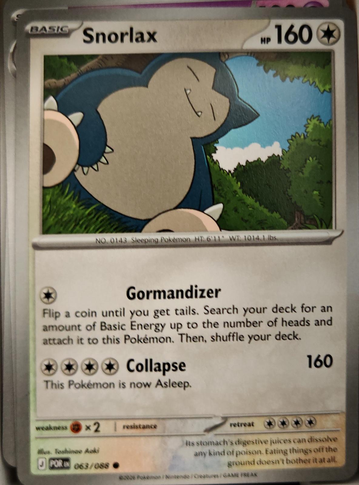 Snorlax - 063/088 - - PERFECT ORDER - Pokemon - Common | AA09-51