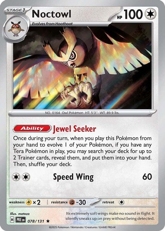 Noctowl - 078/131 - Holo - PRISMATIC EVOLUTIONS - Pokemon - Rare | AA30-7