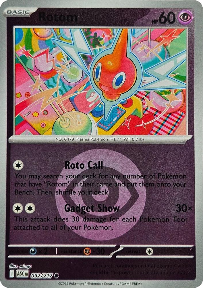 Rotom (Energy Symbol Pattern) - 092/217 - Reverse Holo - ASCENDED HEROES - Pokemon - | AA19-58