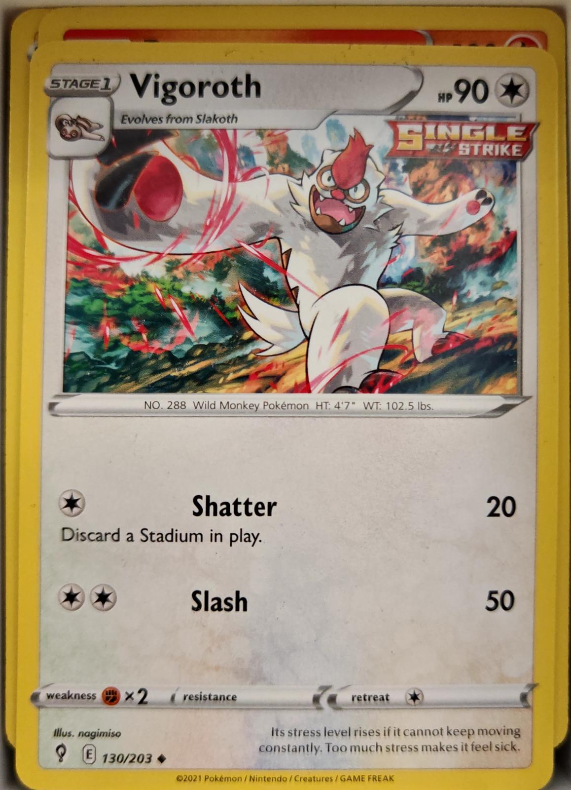 Vigoroth - 130/203 - - EVOLVING SKIES - Pokemon - Uncommon | AA03-68