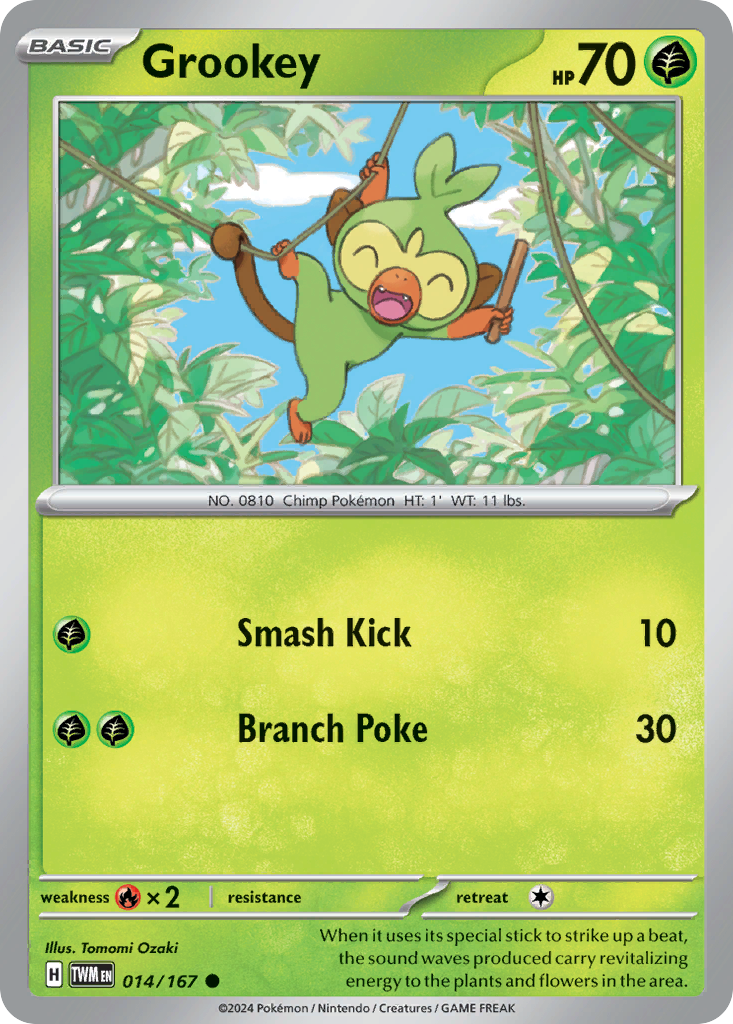 Grookey - 014/167 - Reverse Holo - TWILIGHT MASQUERADE - Pokemon - | AA75-15