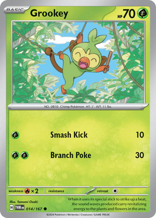 Grookey - 014/167 - Reverse Holo - TWILIGHT MASQUERADE - Pokemon - | AA75-15