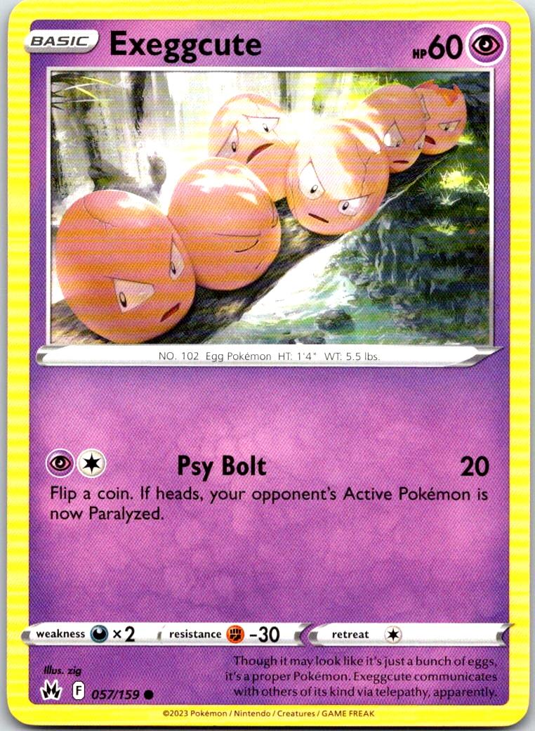Exeggcute - 057/159 - - CROWN ZENITH - Pokemon - Common | AA100-12
