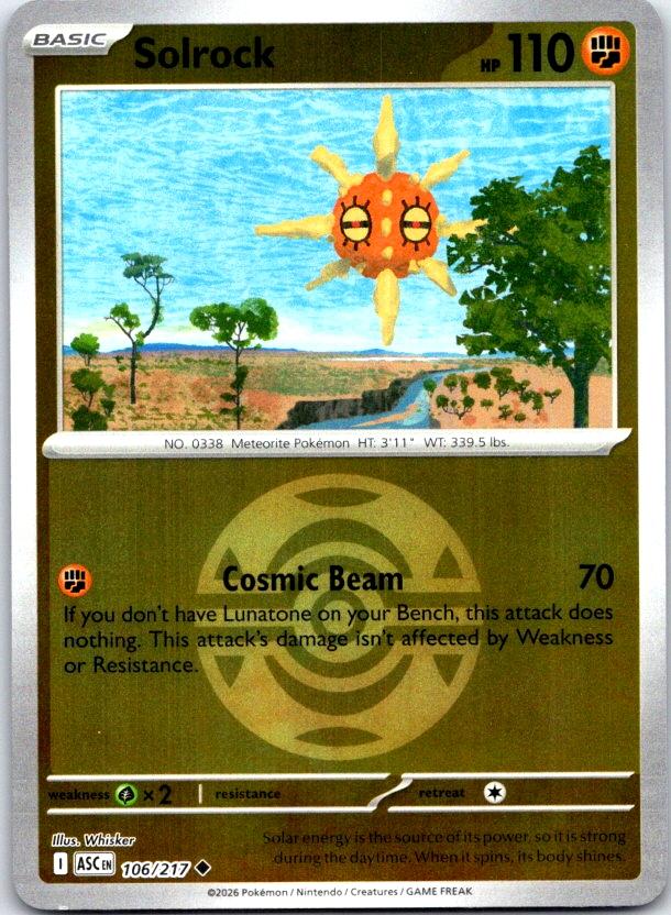 Solrock (Dusk Ball) - 106/217 - Reverse Holo - ASCENDED HEROES - Pokemon - | AC27-9
