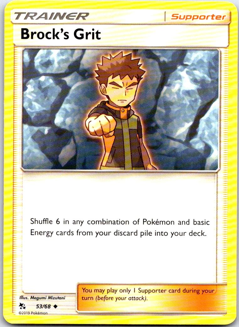 Brock's Grit - 53/68 - - HIDDEN FATES - Pokemon - Uncommon | AB23-39