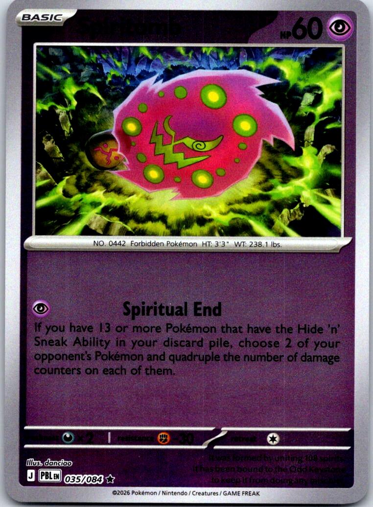 Spiritomb - 035/084 - Reverse Holo - PITCH BLACK - Pokemon - Rare | AA124-45