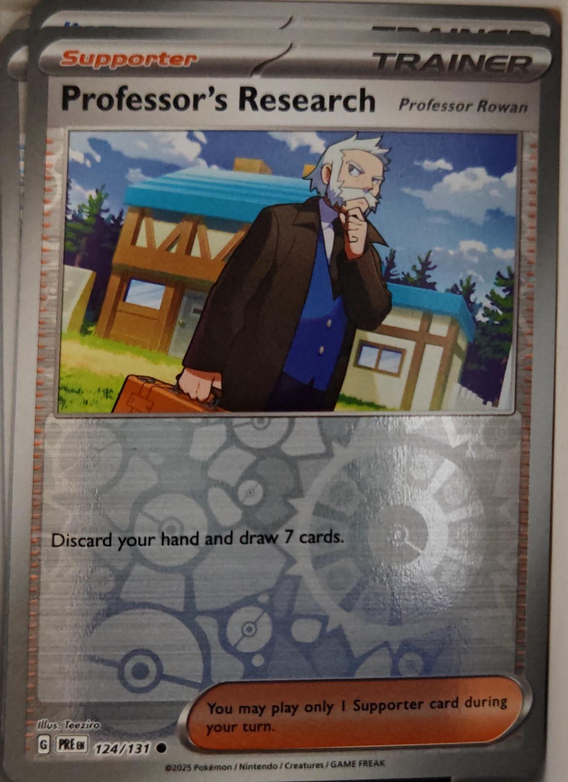 Professor's Research [Professor Rowan] - 124/131 - Reverse Holo - PRISMATIC EVOLUTIONS - Pokemon - | AA29-12