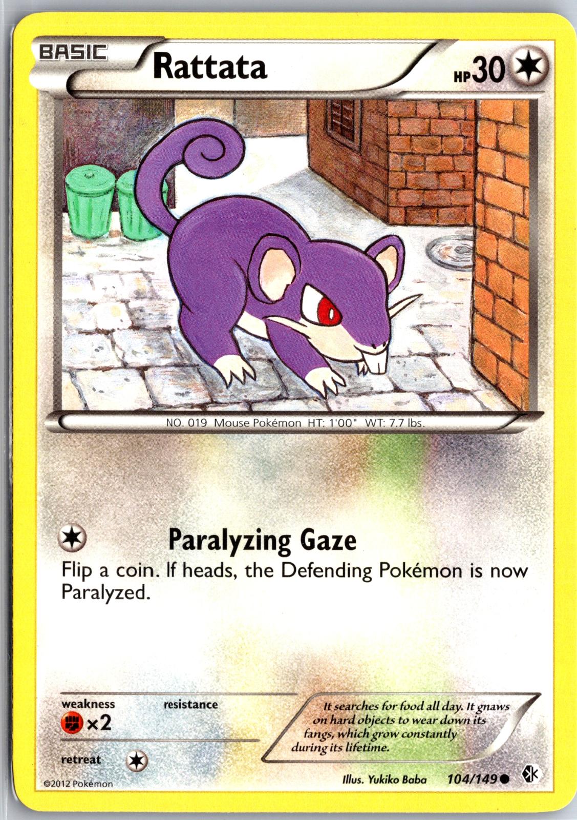 Rattata - 104/149 - - BOUNDARIES CROSSED - Pokemon - Common | AA117-29