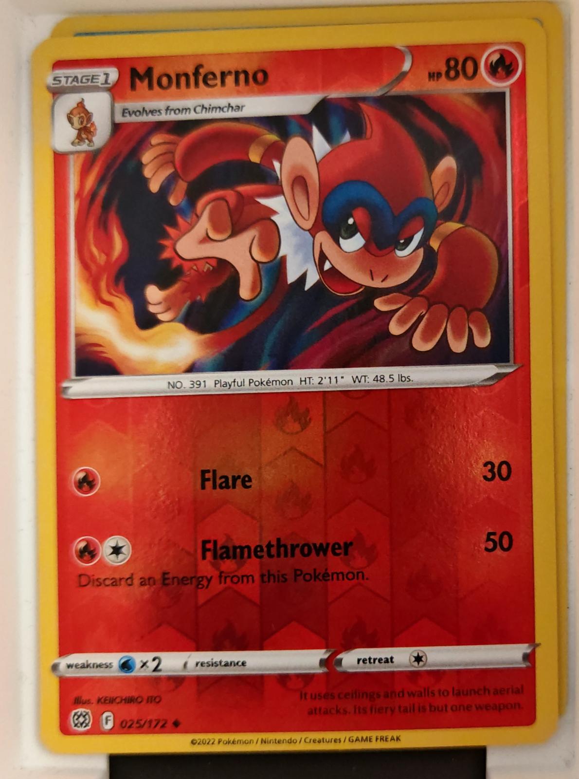 Monferno - 025/172 - Reverse Holo - BRILLIANT STARS - Pokemon - | AA22-2