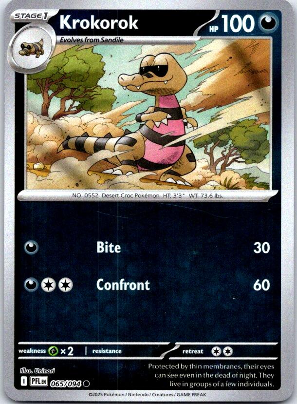 Krokorok - 065/094 - Reverse Holo - PHANTASMAL FLAMES - Pokemon - | AC28-26
