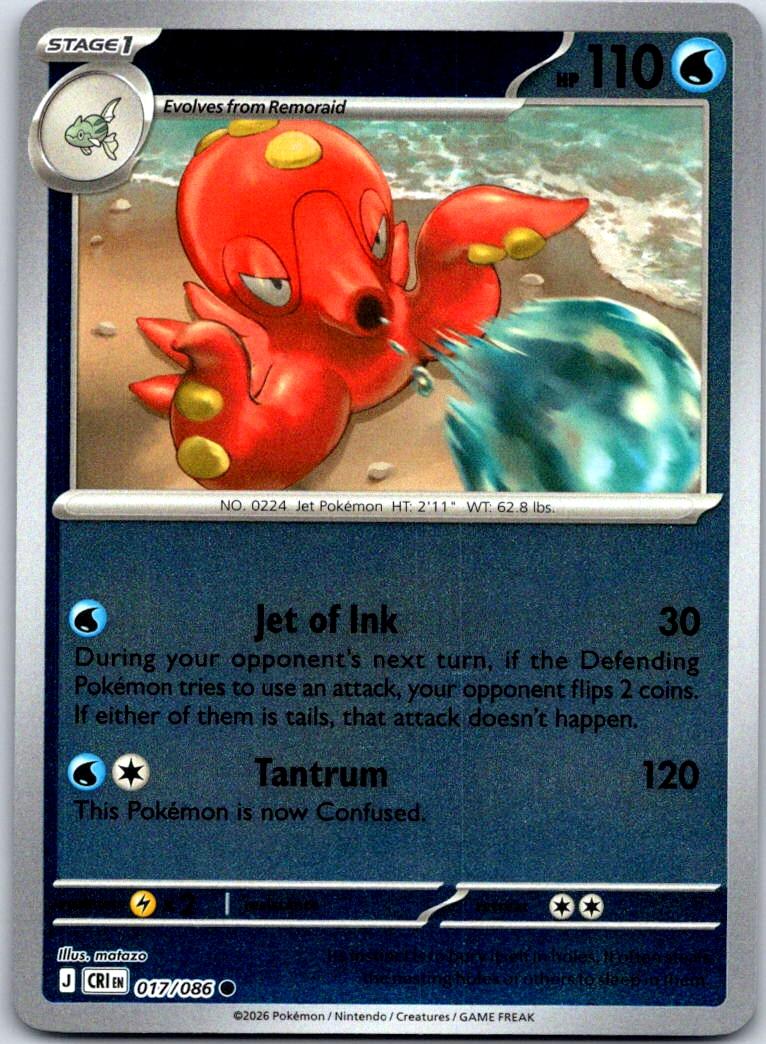 Octillery - 017/086 - Reverse Holo - CHAOS RISING - Pokemon - Common | AB01-38