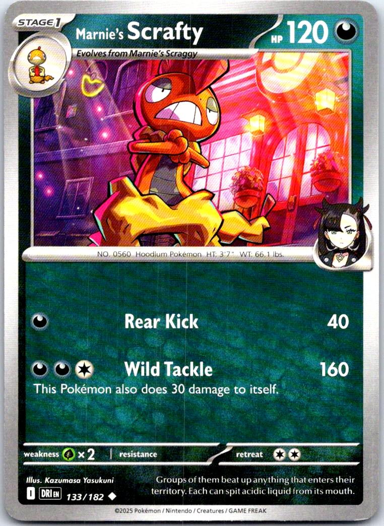 Marnie's Scrafty - 133/182 - - DESTINED RIVALS - Pokemon - Uncommon | AB71-44