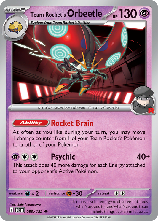 Team Rocket's Orbeetle - 089/182 - - DESTINED RIVALS - Pokemon - | AA08-33