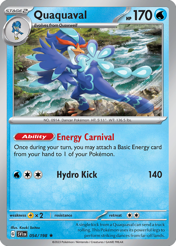 Quaquaval - 054/198 - Reverse Holo - SCARLET & VIOLET - Pokemon - Rare | AA49-43