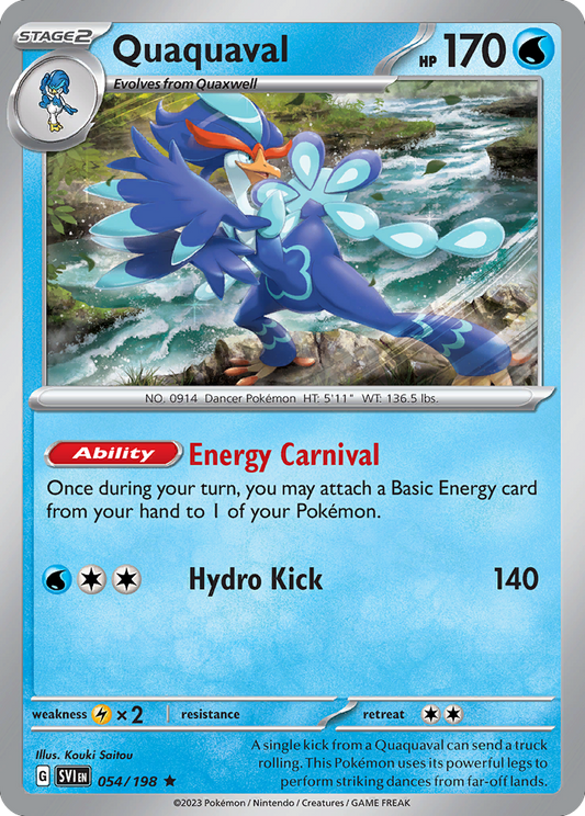 Quaquaval - 054/198 - Reverse Holo - SCARLET & VIOLET - Pokemon - Rare | AA49-43