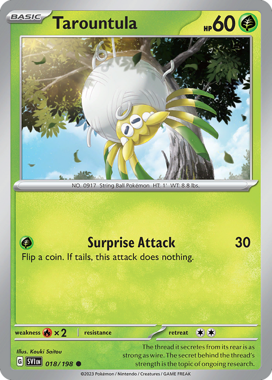 Tarountula - 018/198 - Reverse Holo - SCARLET & VIOLET - Pokemon - | AA49-32
