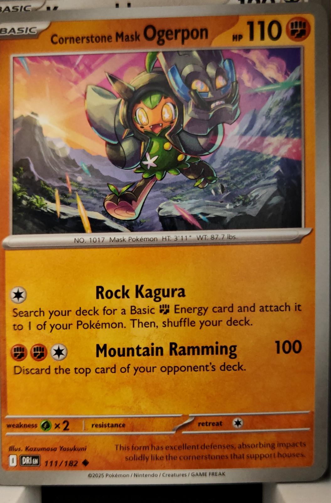 Cornerstone Mask Ogerpon - 111/182 - - DESTINED RIVALS - Pokemon - | AA12-49