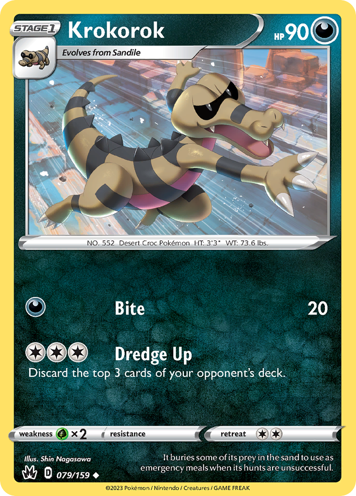 Krokorok - 079/159 - - CROWN ZENITH - Pokemon - Uncommon | AA103-22
