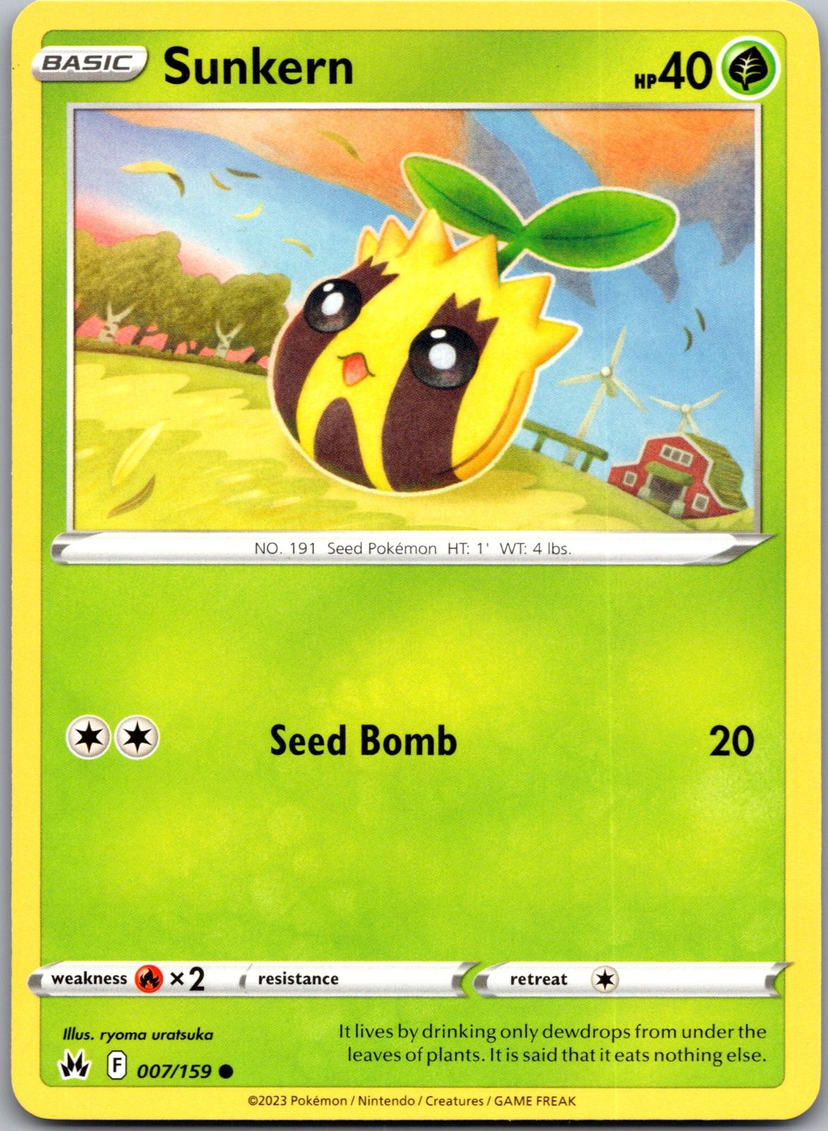 Sunkern - 007/159 - - CROWN ZENITH - Pokemon - Common | AA93-25