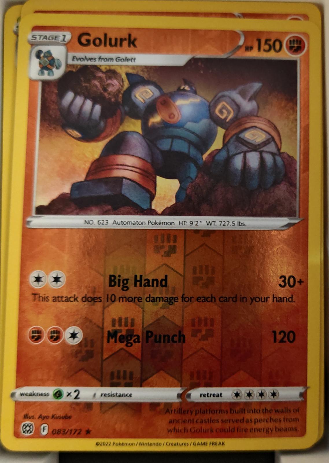 Golurk - 083/172 - Reverse Holo - BRILLIANT STARS - Pokemon - Rare | AA22-30