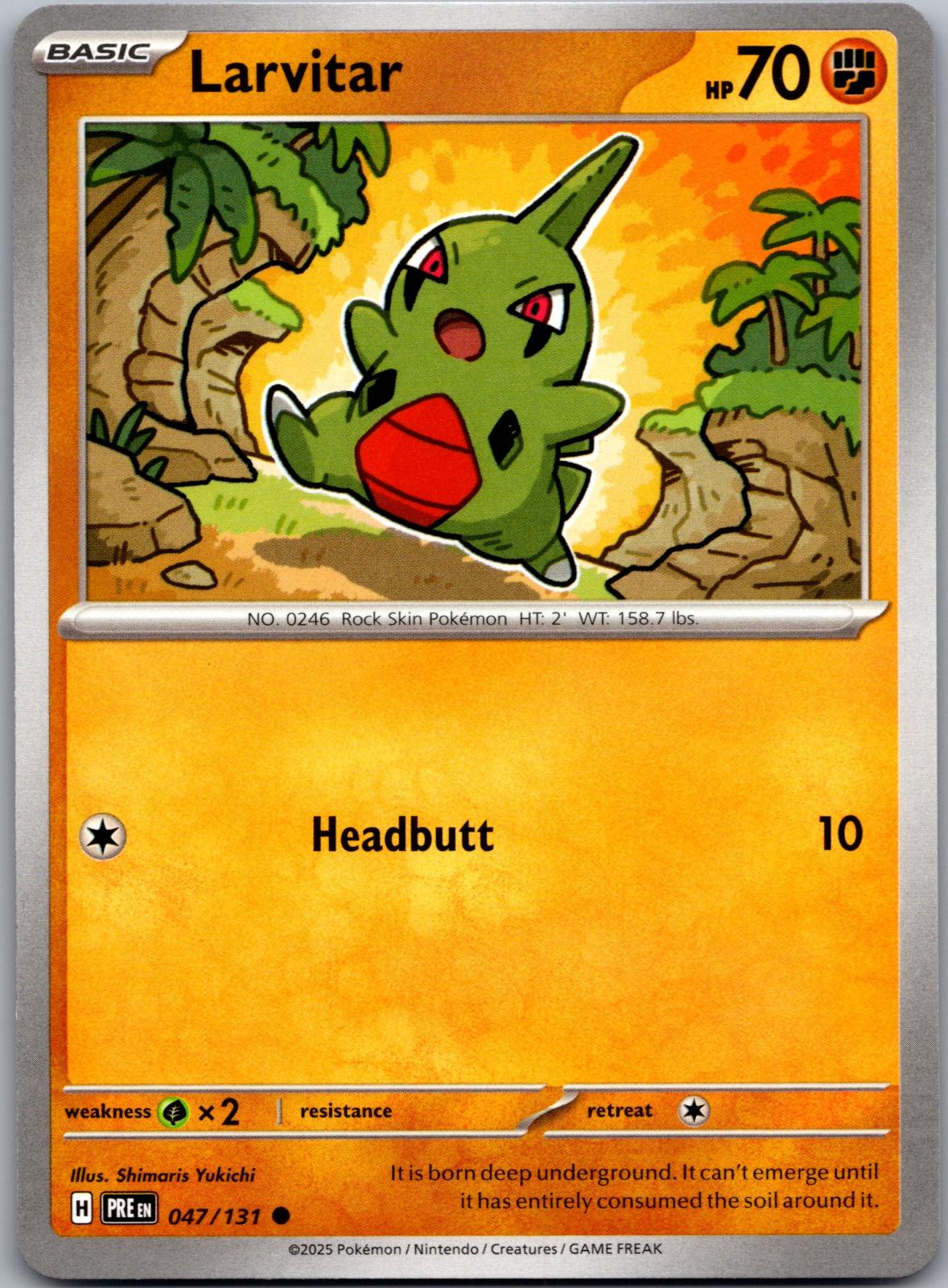 Larvitar - 047/131 - - PRISMATIC EVOLUTIONS - Pokemon - Common | AA83-29