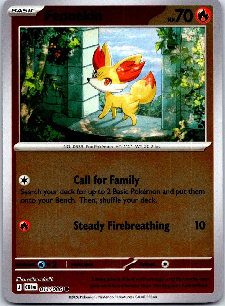Fennekin - 011/086 - - CHAOS RISING - Pokemon - Common | AA127-42