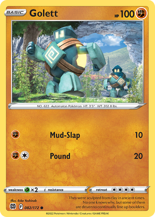 Golett - 082/172 - - BRILLIANT STARS - Pokemon - Common | AA90-5