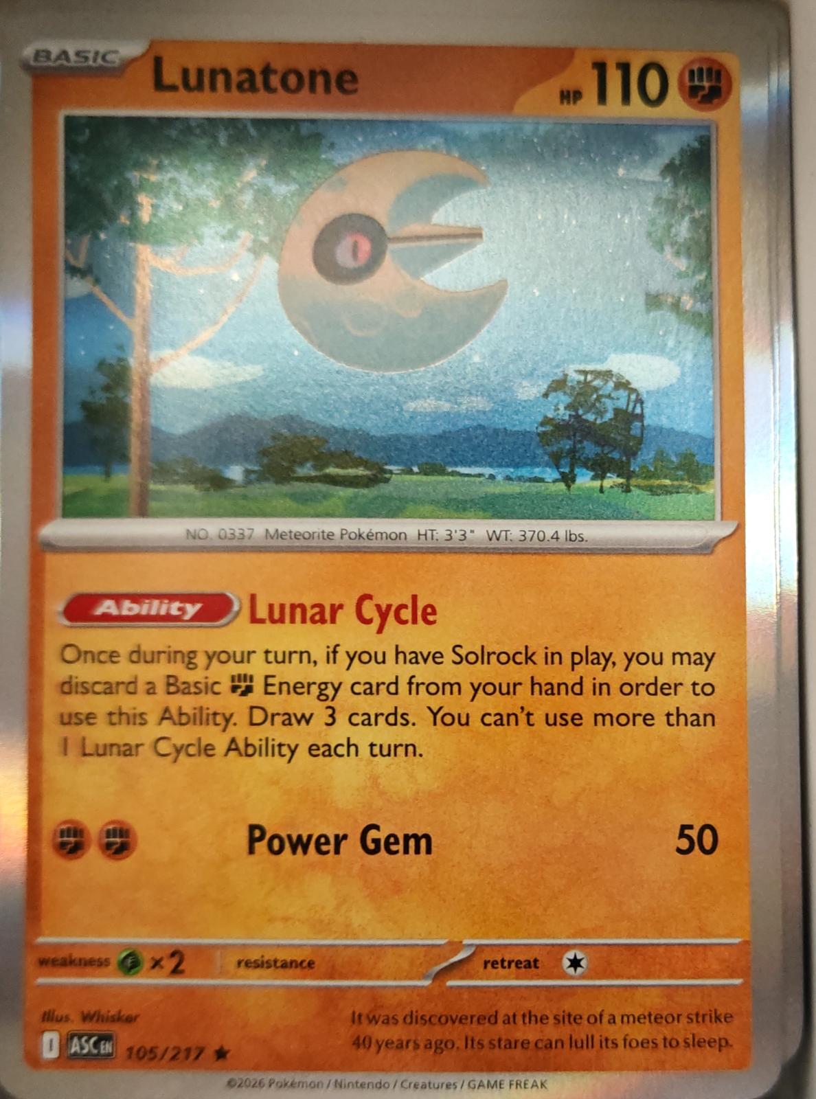 Lunatone - 074/132 - Holo - MEGA EVOLUTION - Pokemon - Rare | AA13-32
