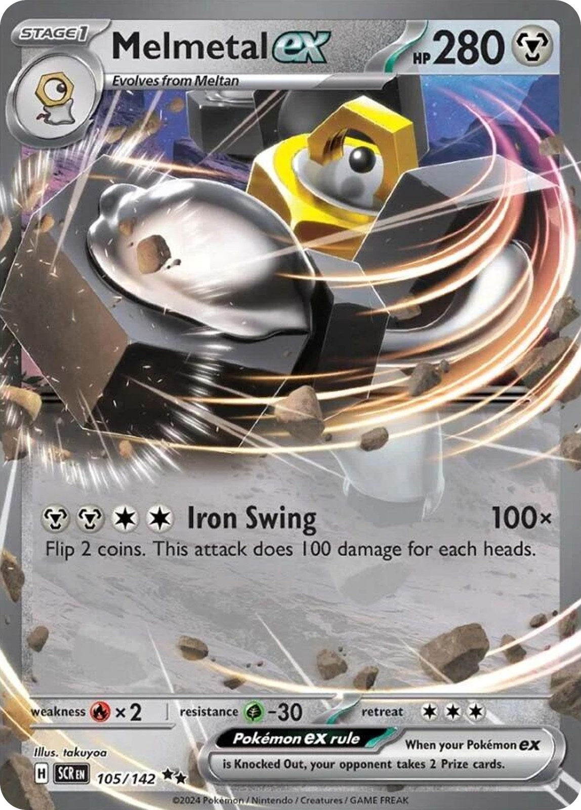 Melmetal ex - 105/142 - Holo - STELLAR CROWN - Pokemon - Double Rare | AA37-26