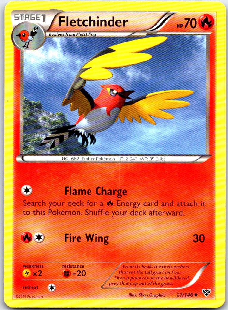 Fletchinder - 27/146 - - XY BASE SET - Pokemon - Uncommon | AB64-42