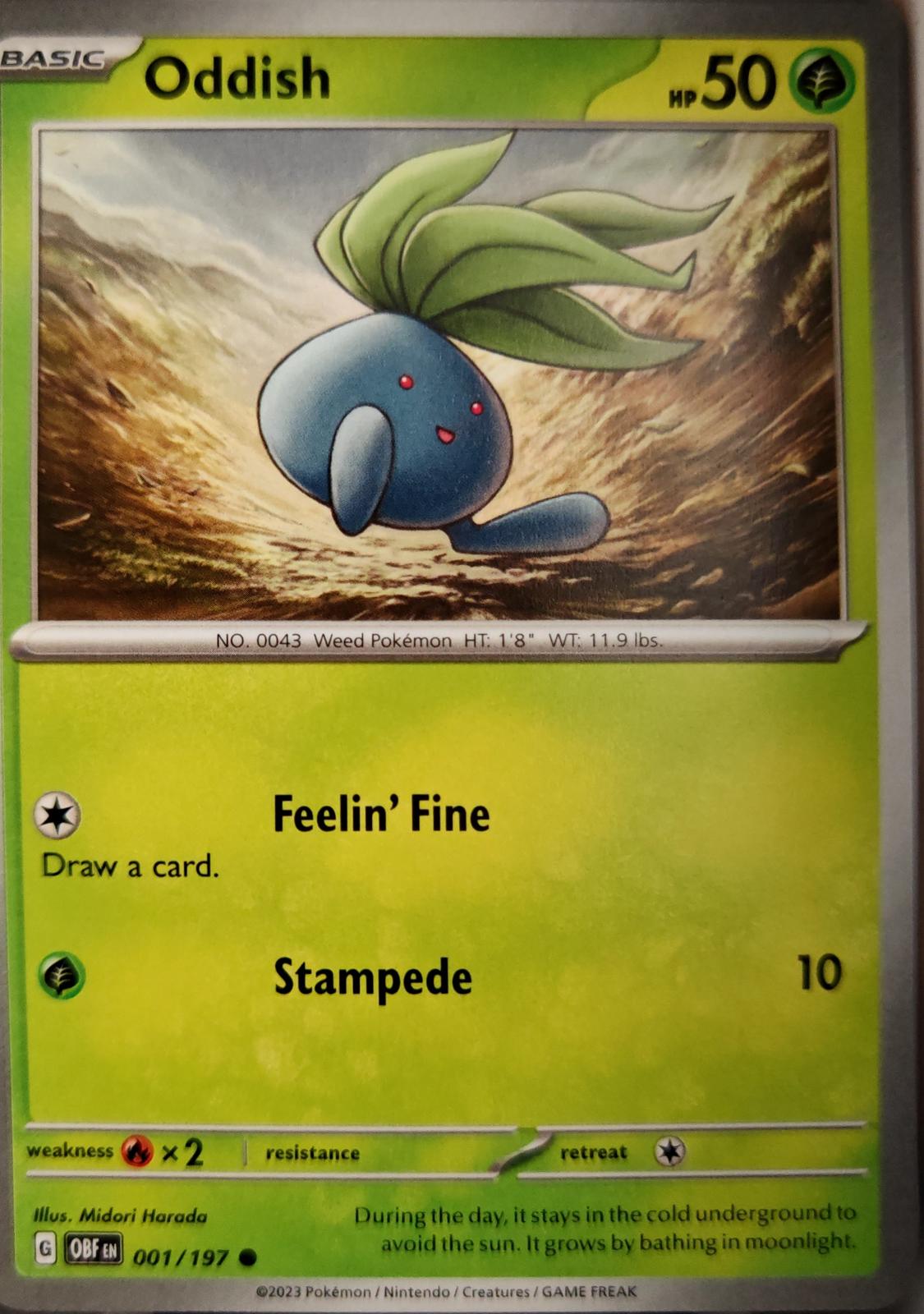 Oddish - 001/197 - - OBSIDIAN FLAMES - Pokemon - Common | AA05-96