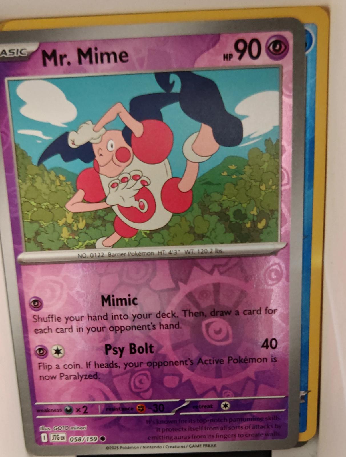 Mr. Mime - 058/159 - Reverse Holo - JOURNEY TOGETHER - Pokemon - Common | AA22-9