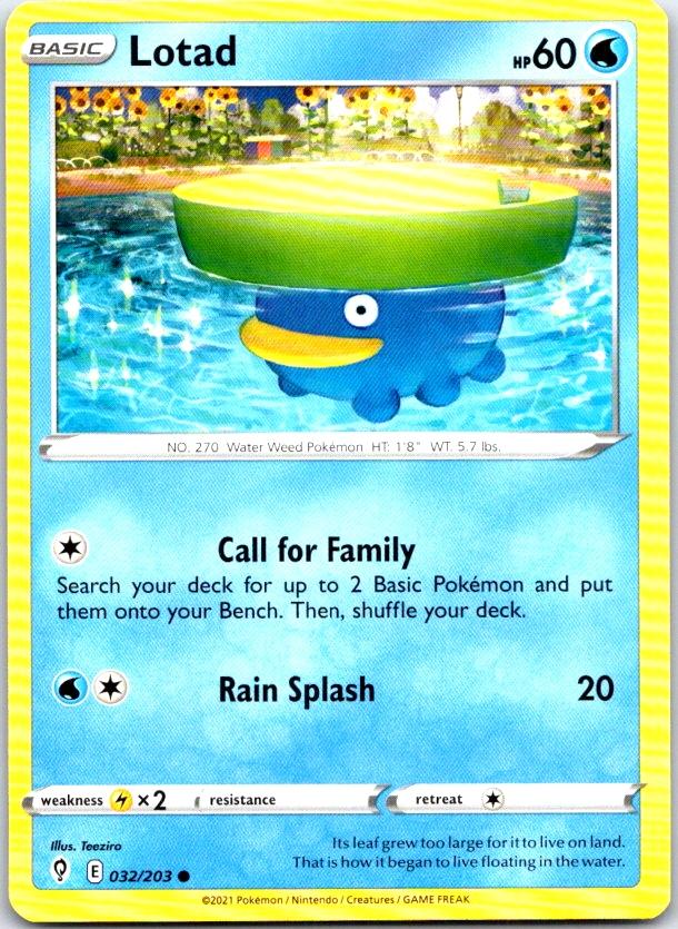 Lotad - 032/203 - - EVOLVING SKIES - Pokemon - Common | AC08-26