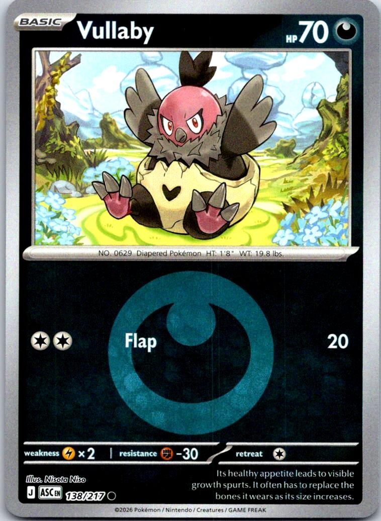 Vullaby (Energy Symbol Pattern) - 138/217 - Reverse Holo - ASCENDED HEROES - Pokemon - | AB03-35