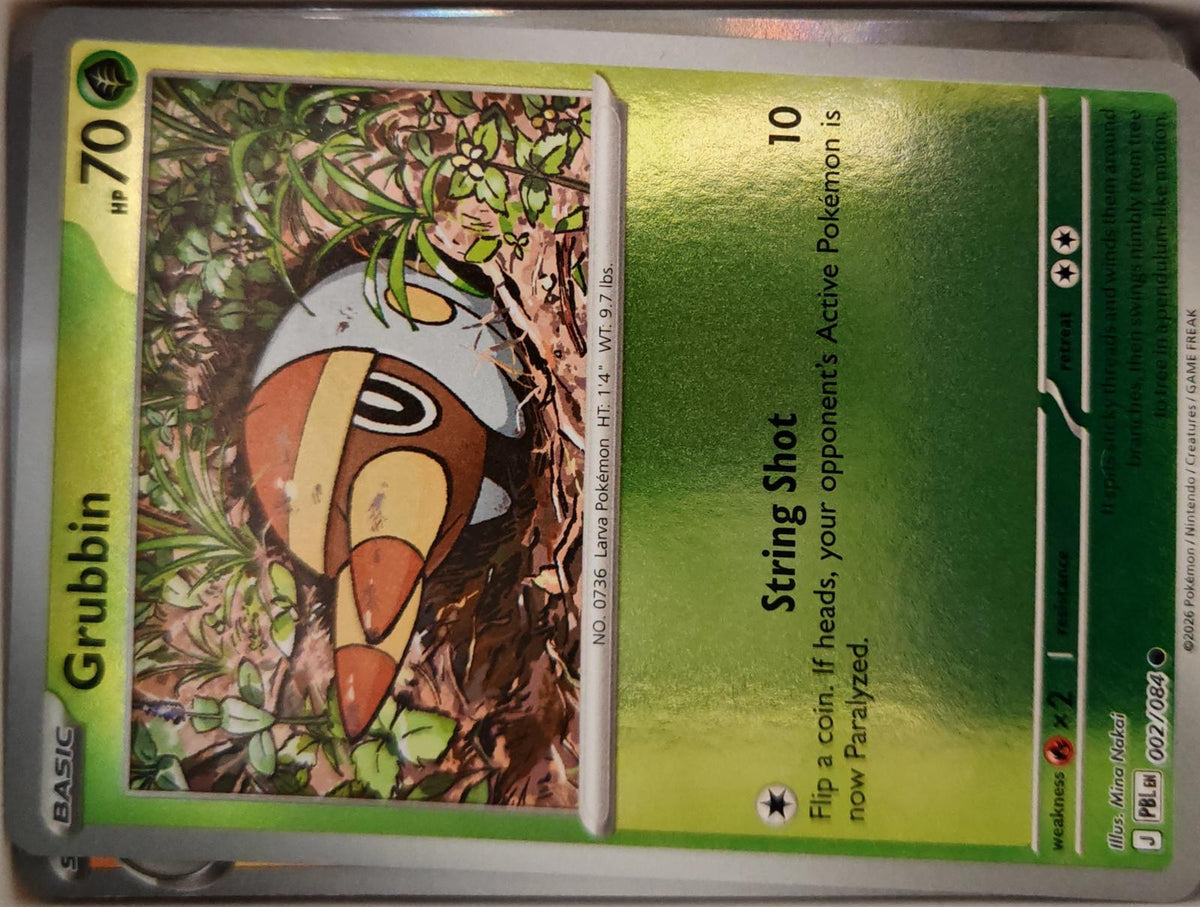 Grubbin - 002/084 - Reverse Holo - PITCH BLACK - Pokemon - Common | AA14-36